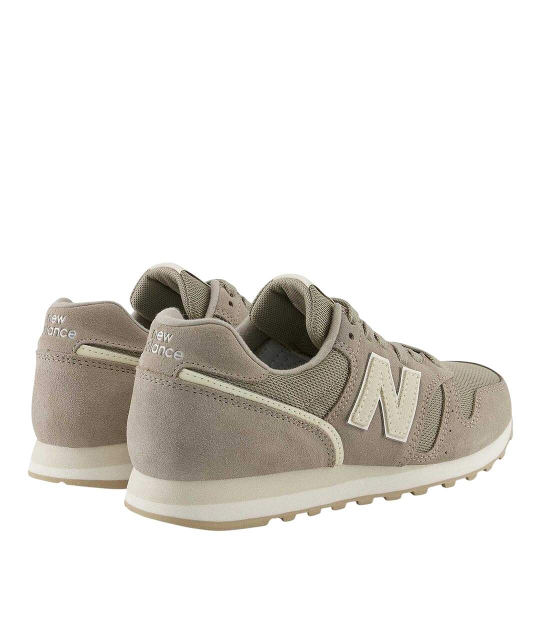 Womens/ladies 373 Suede Cushioned Trainers Beige Off White New Balance-2