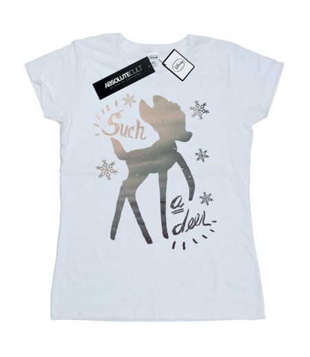 Disney - T-shirt BAMBI WINTER DEER - Femme (Blanc) - UTBI14809