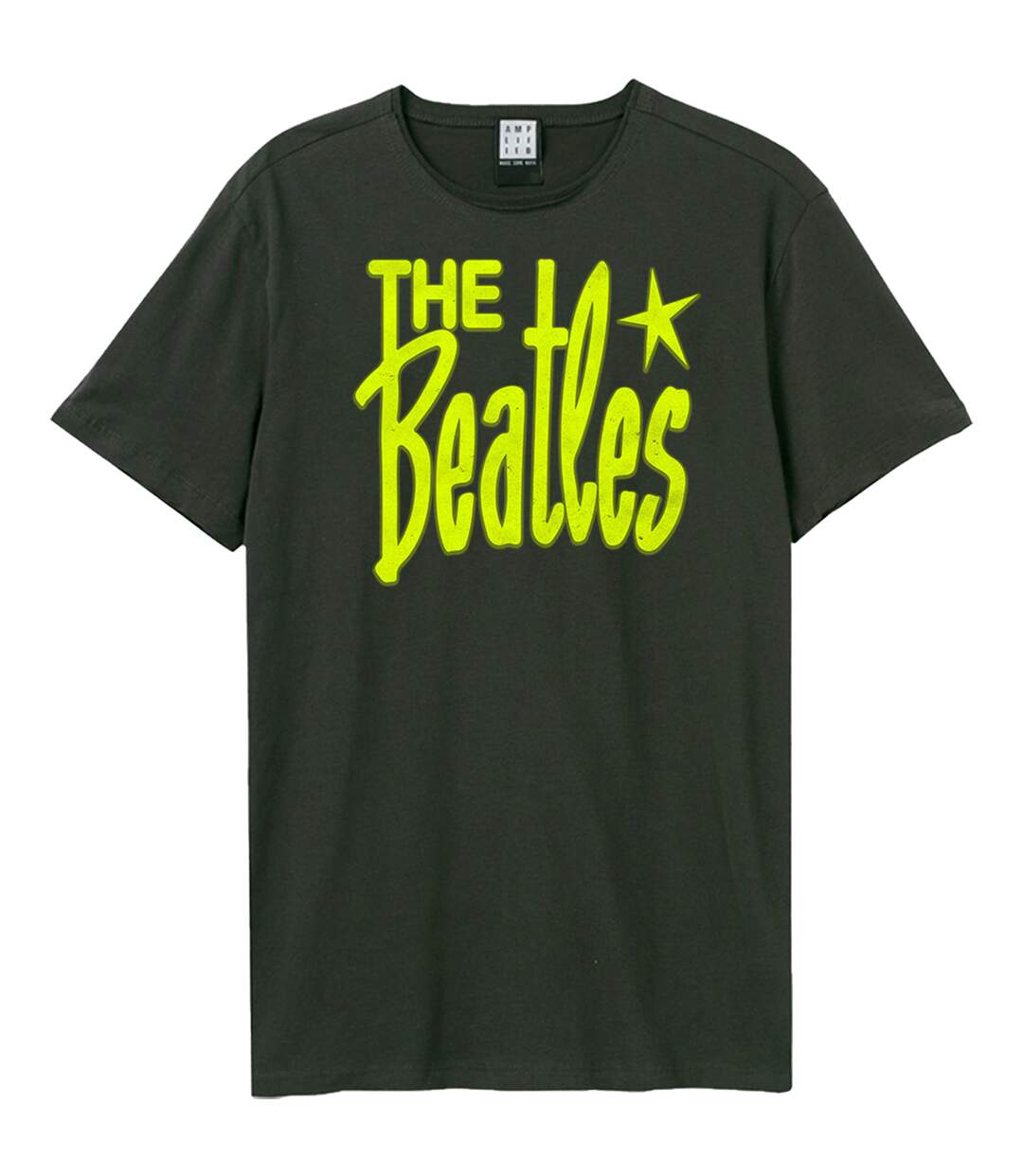 Unisex adult retro logo the beatles t-shirt charcoal Amplified-1