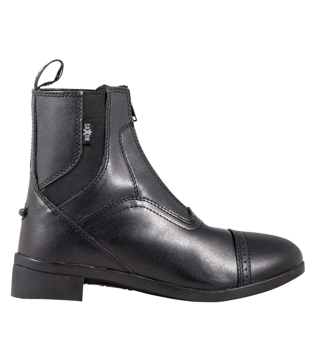 Unisex syntovia zip paddock boots black Saxon