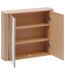 Armoire de salle de bain 2 portes avec miroir effet bois clair LIORA - Beige-3