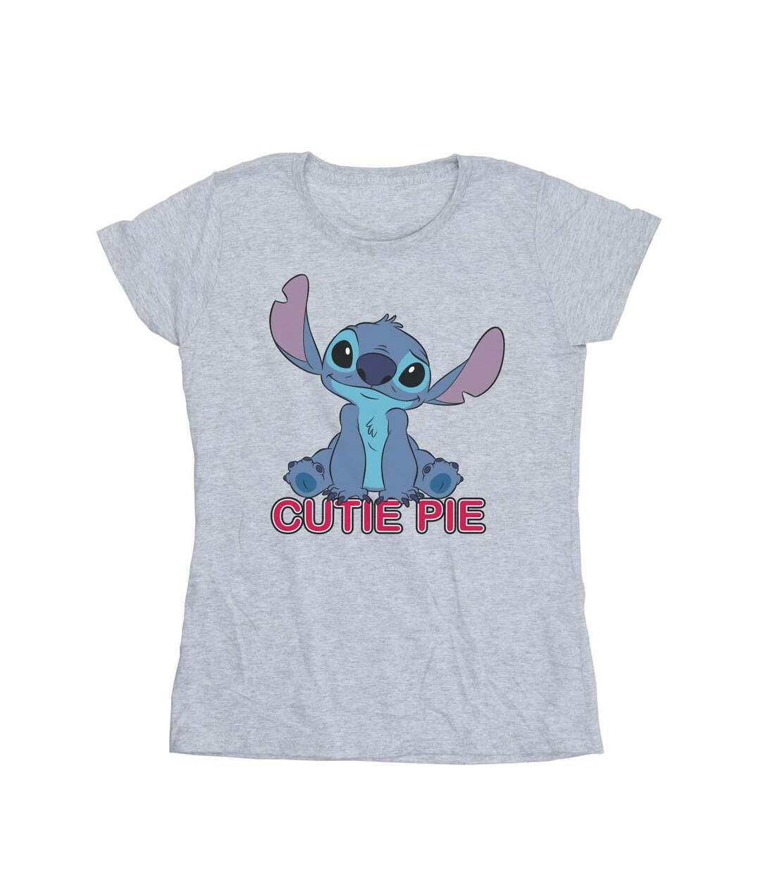 Disney T-shirt en coton Femmes/Ladies Lilo And Stitch Stitch Cutie Pie (Gris sportif) - UTBI25461-1