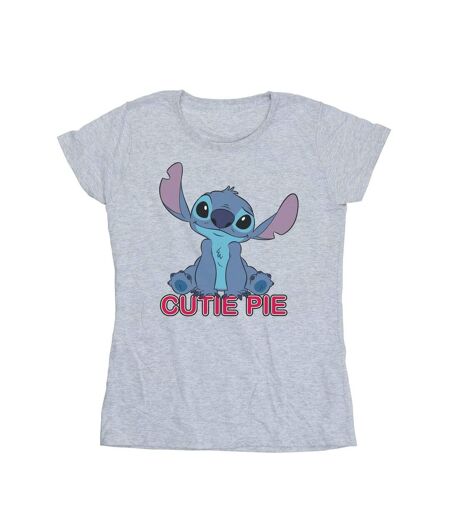 Disney T-shirt en coton Femmes/Ladies Lilo And Stitch Stitch Cutie Pie (Gris sportif) - UTBI25461