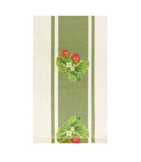 Strawberry table runner 180cm x 35cm sage Evans Lichfield