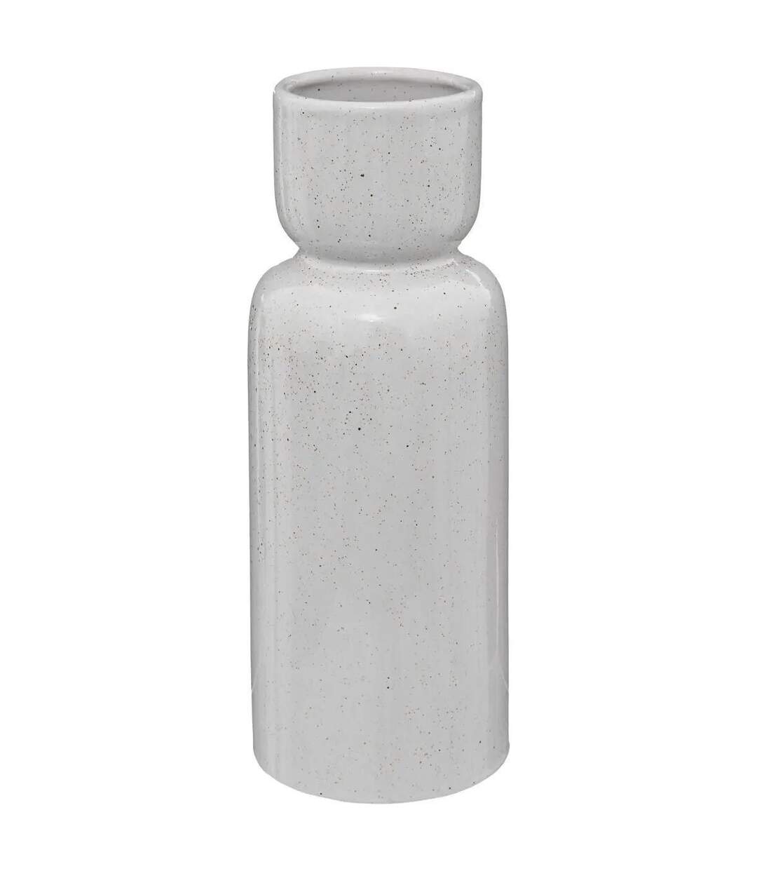 Vase Design en Grès Réactive 30cm Blanc-1