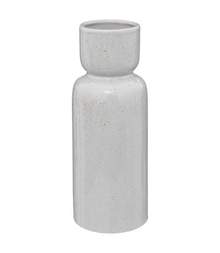 Vase Design en Grès Réactive 30cm Blanc