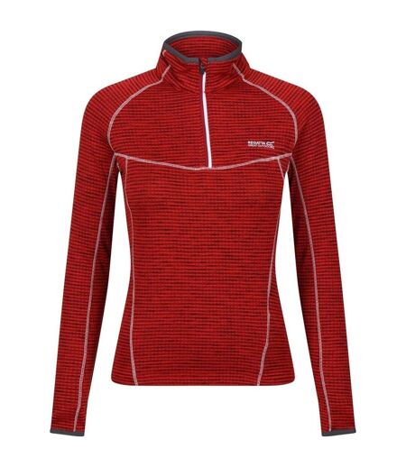 Sweat Cintré À Manches Longues Raglan Et Col Montant Zippé Yonder Femme Rouge Foncé Regatta