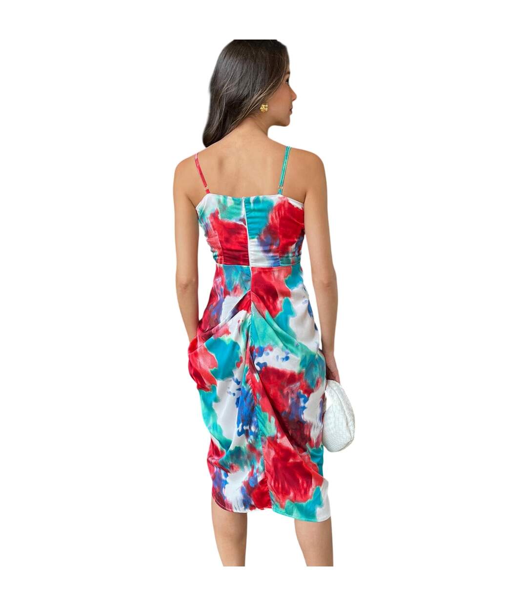 Womens/ladies Tie Dye Polyester Midi Dress Multicoloured AX Paris-3