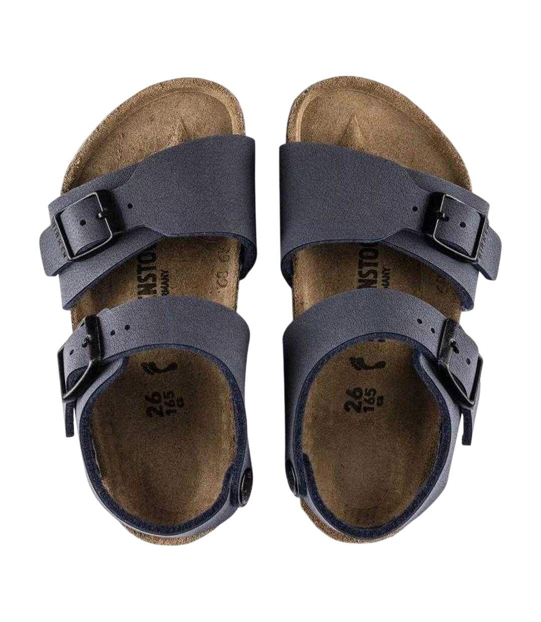 Childrens/kids New York Nubuck Sandals Navy Blue Birkenstock-3
