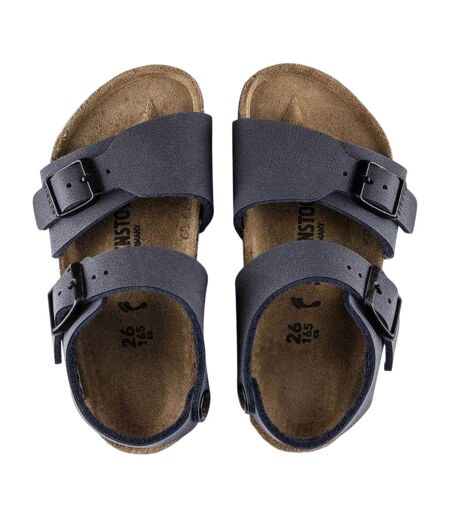 Childrens/kids New York Nubuck Sandals Navy Blue Birkenstock