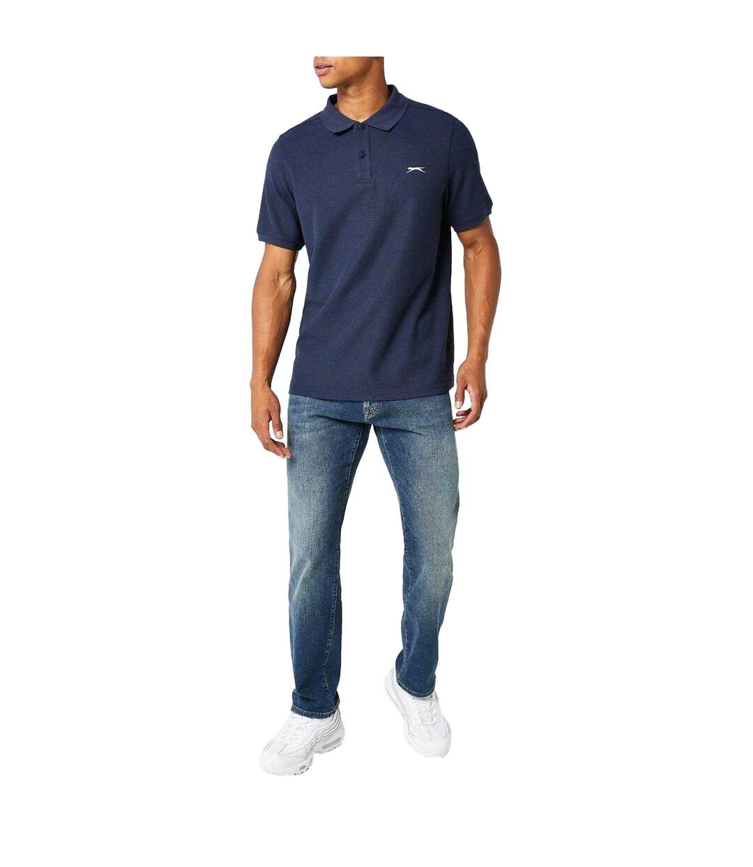 Polo Motif/style Logo Brodé Homme Bleu Marine Slazenger-1