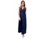 Robe longue élégante unie bleu marine PAULINE Coton Du Monde-1