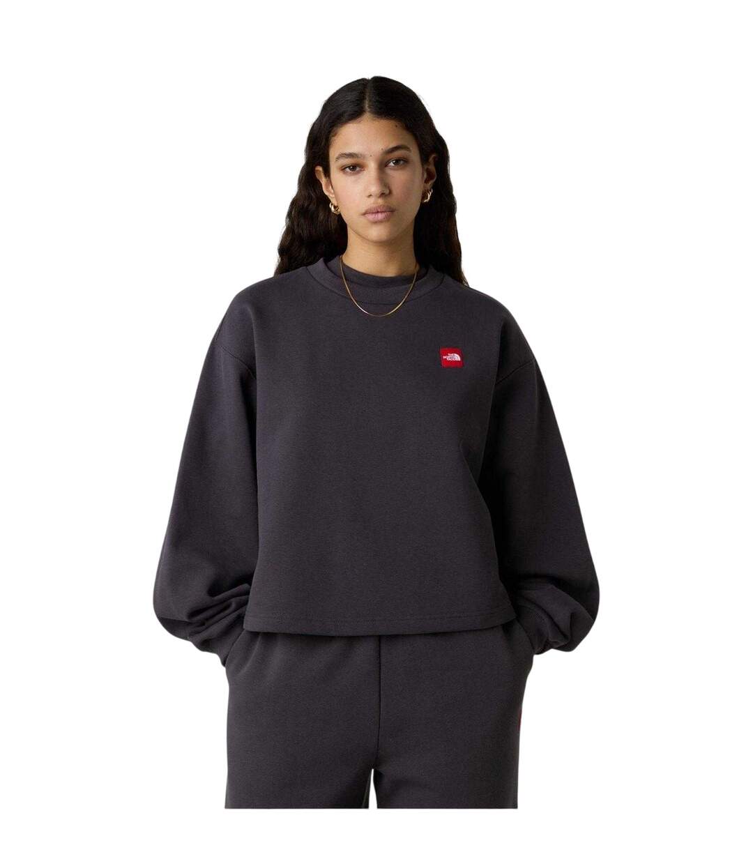 Sweat Motif/style Logo Rectangulaire Femme Noir Obsidien The North Face-3
