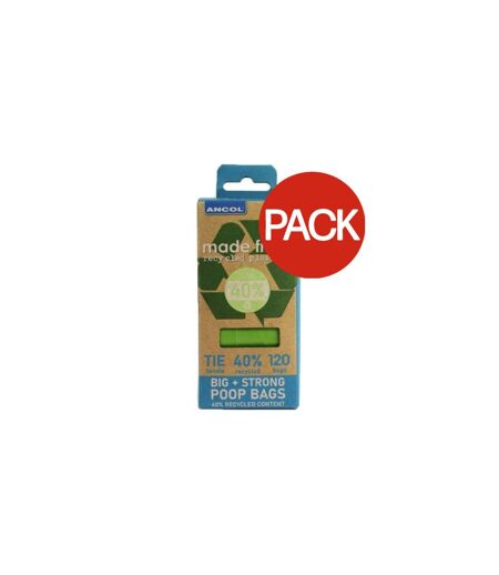 Pack of 9  Recycled dog poop bags 60 one size blue/green/brown Ancol