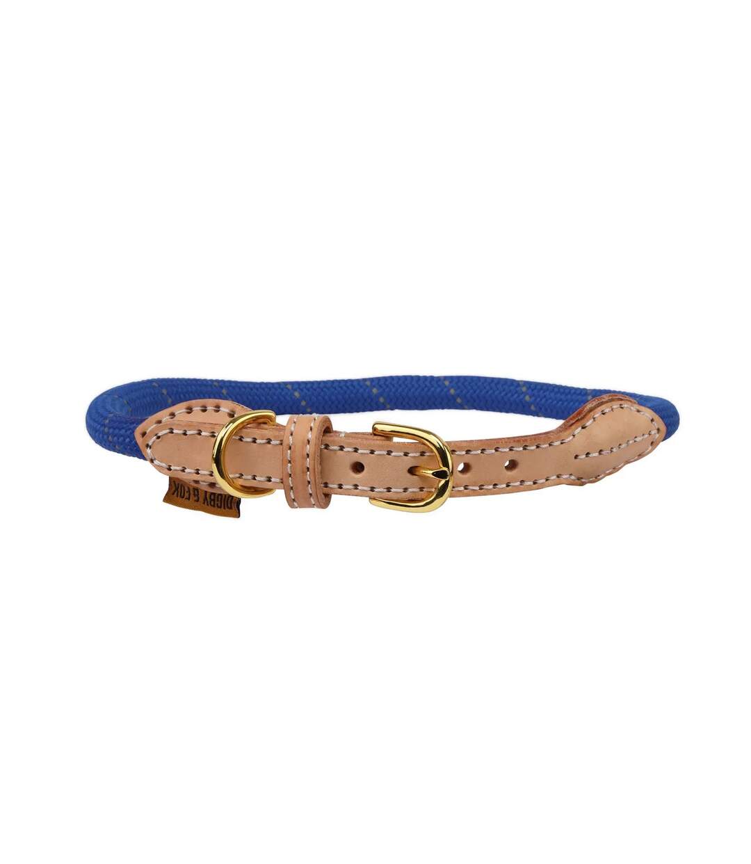 Reflective leather dog collar xl neckline: 56cm-63cm royal blue Digby & Fox-1