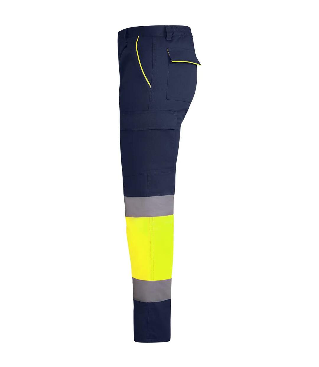 Pantalon Enix Homme Bleu Marine Jaune Fluo Roly Workwear-3