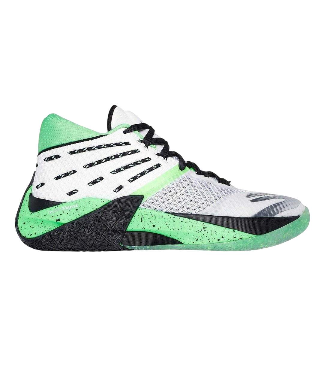 Mens Mesh Basketball Shoes Green White Skechers-1