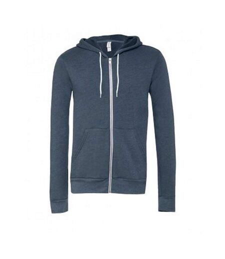 Bella + Canvas Adults Unisex Full Zip Hoodie (Heather Navy)