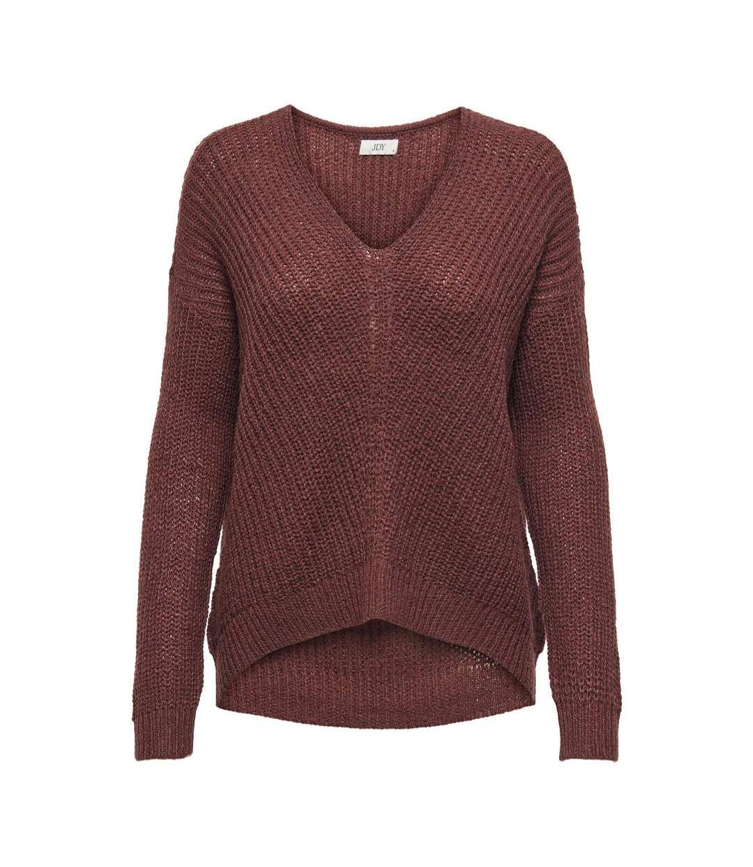 Pull marron foncé femme jdy new megan-1