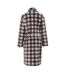 Mens Checked Fleece Lounge Robe Grey Black Howick-2