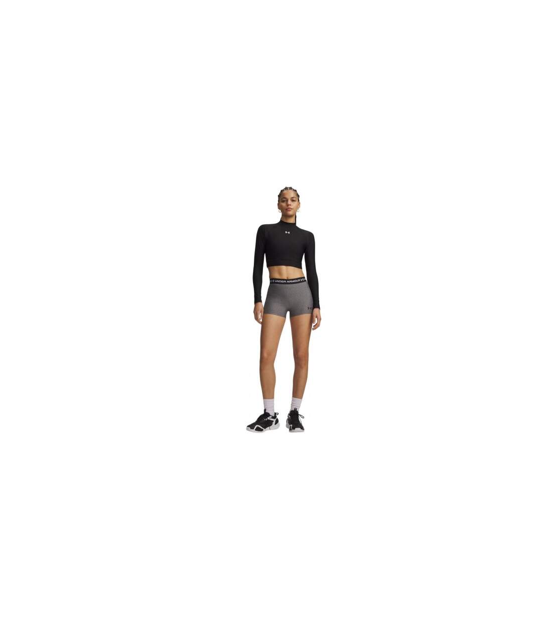 Short Heatgear Femme Anthracite Noir Under Armour-1