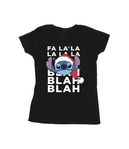 Disney T-shirt en coton Womens/Ladies Lilo And Stitch Christmas Blah Blah Blah (Noir) - UTBI25611