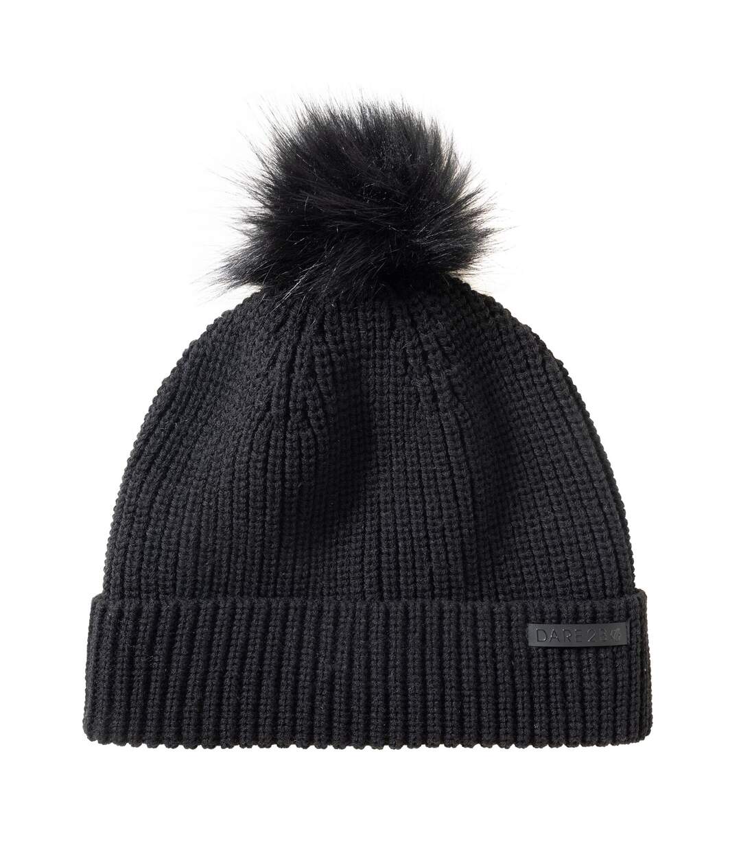 Bonnet À Revers Et Pompon Duveteux Glitz Femme Noir Dare 2B-2
