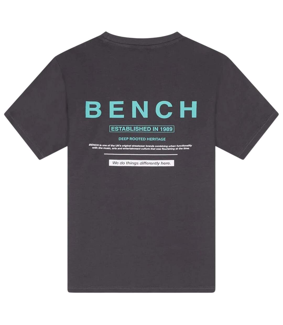 Mens Malemtee Back Print T-shirt & Shorts Set Dark Grey Bench-4