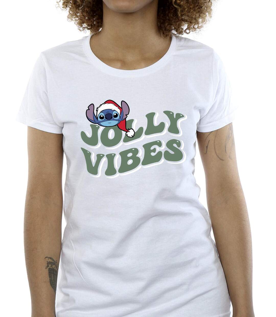 Disney Femmes/Les femmes Lilo & Stitch Jolly Chilling Vibes - T-shirt en coton (Blanc) - UTBI26123-3