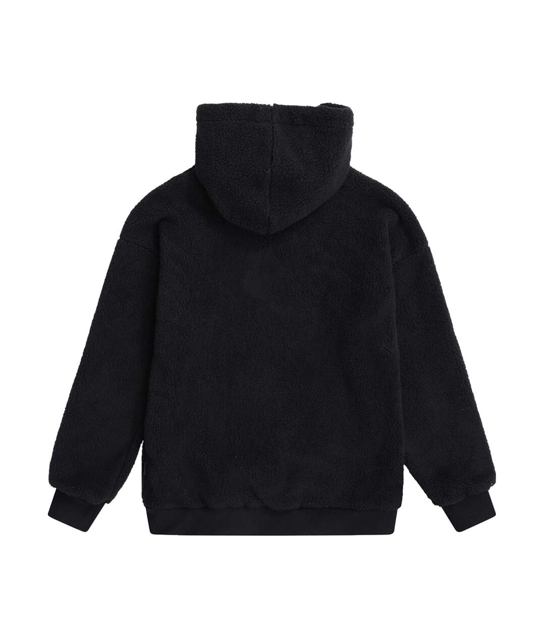 Womens/ladies Fleece Hoodie Black Animal-3
