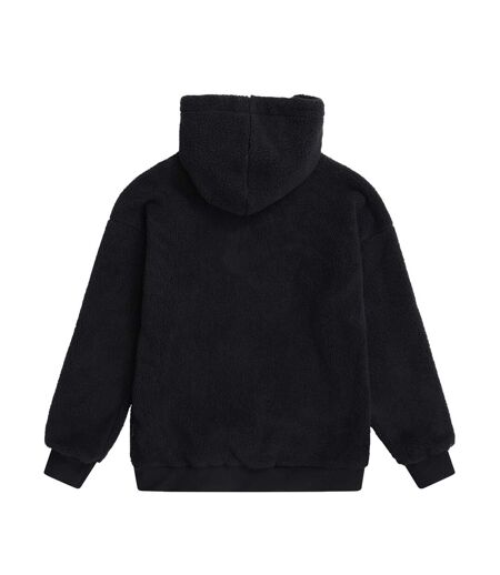 Womens/ladies Fleece Hoodie Black Animal