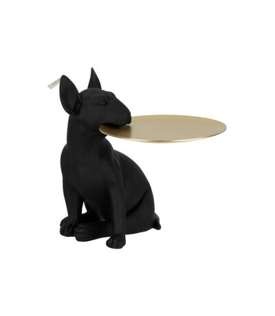 Paris Prix - Statuette Déco chien Plateau 28cm Noir