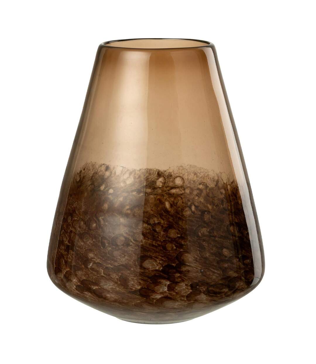 Vase Cône en Verre Lester 29cm Marron Foncé-1