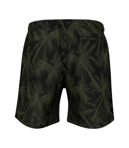 Mens Palm Swim Shorts Olive Urban Classics