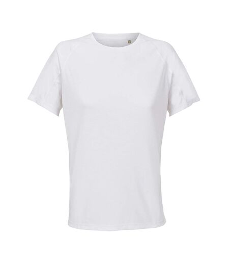 T-shirt Uni Cintré À Manches Courtes Performance Femme Blanc SOLS
