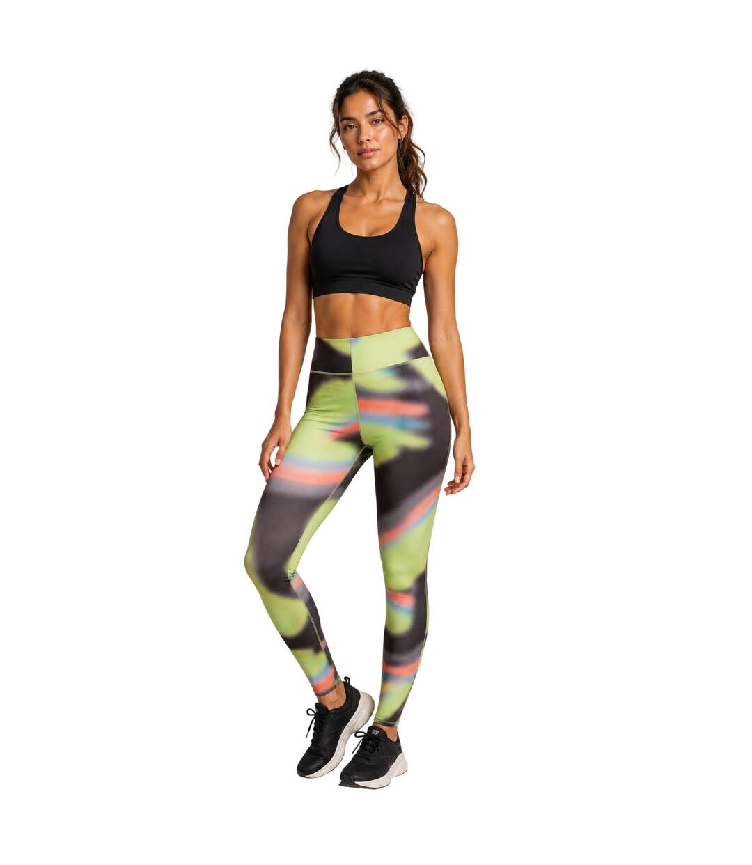 Legging Entraînement Femme Noir Vert Diadora-4