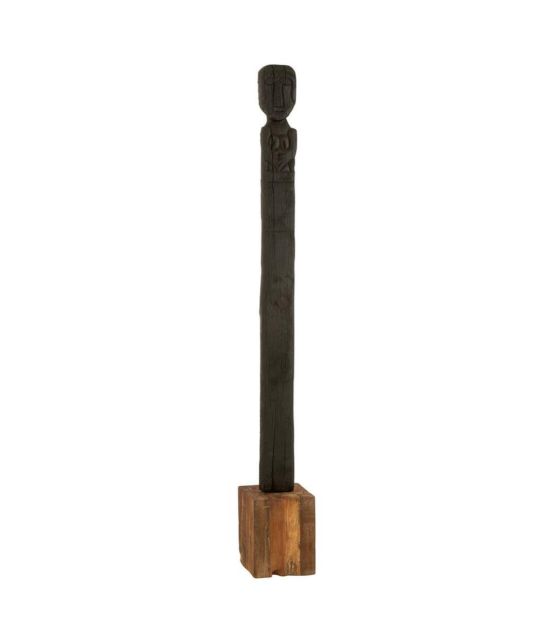 Statue Déco en Bois Kuru 160cm Noir-1