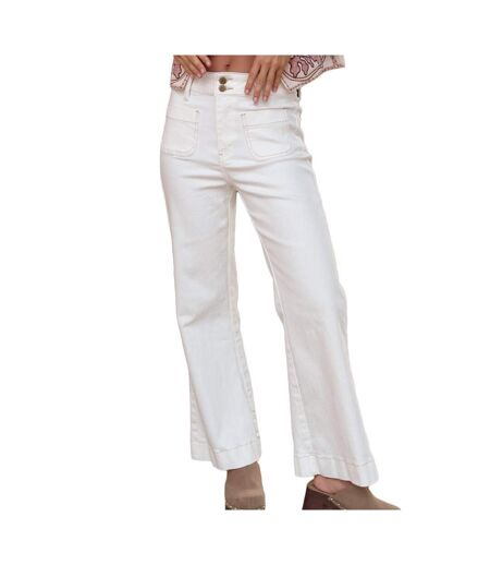 Jean flare blanc femme oraije elenette