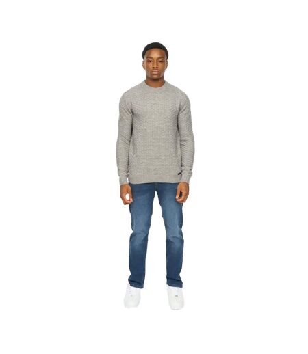 Mens Matera Textured Knitted Jumper Grey Marl Duck And Cover