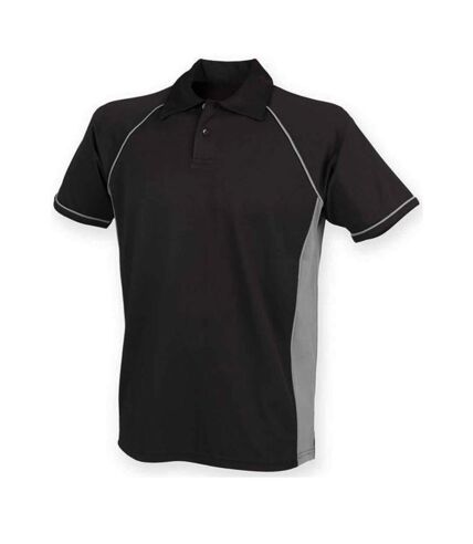Finden and Hales Mens Performance Piped Polo Shirt (Gray/Black) - UTPC3762