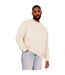 Mens Ringspun Cotton Oversized Sweatshirt Ecru Casual Classics-1