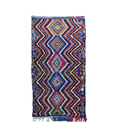 Tapis berbère Fait main BOUCHAROUETTE AMIRI Multicolore 135x255 en coton