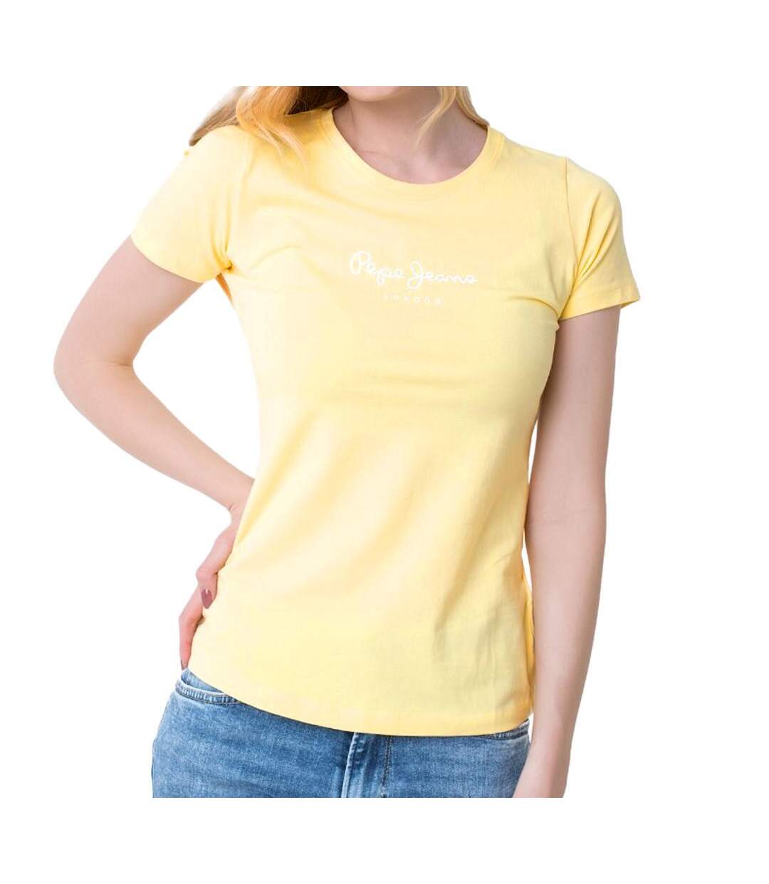 T-shirt Jaune Femme Pepe Jeans New Virginia - L-1