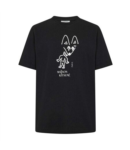 T-shirt Fête Motif/style Renard Homme Noir Maison Kitsuné