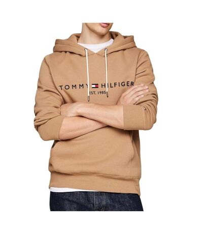 Sweat à Capuche Beige Homme Tommy Hilfiger Logo Hoodie - L