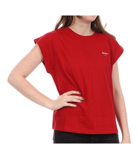 T-shirt Rouge Femme Pepe Jeans Bloom PL504821 - S