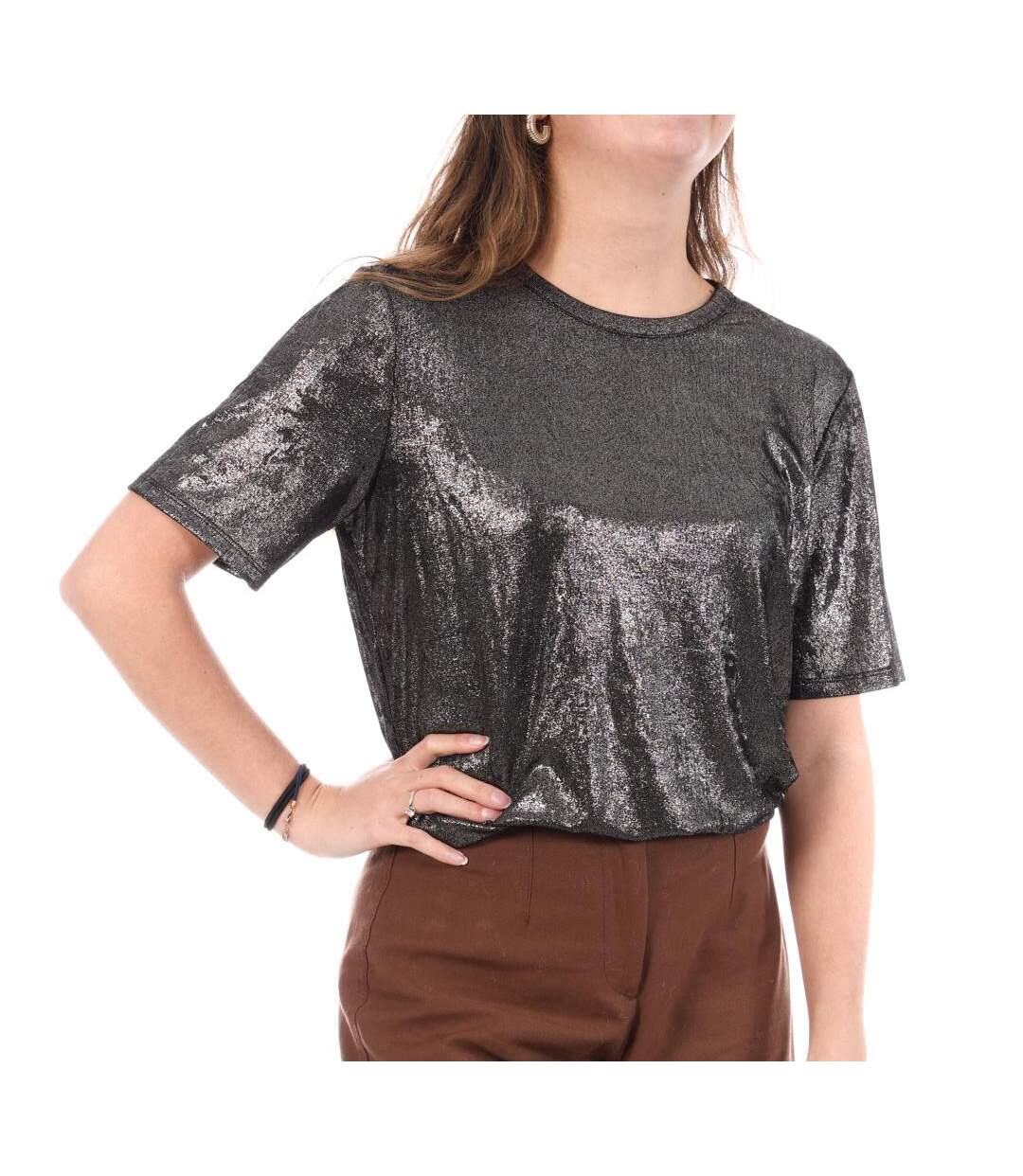 T-Shirt noir femme jdy panther-1