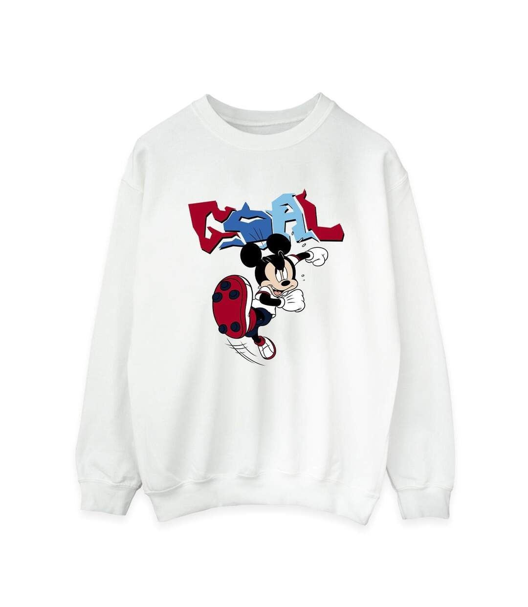 Disney Sweatshirt Mickey Mouse Goal Striker Pose Femme/Ladies (Blanc) - UTBI28802-1