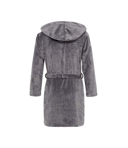 Mens backdraw hooded robe grey marl Crosshatch