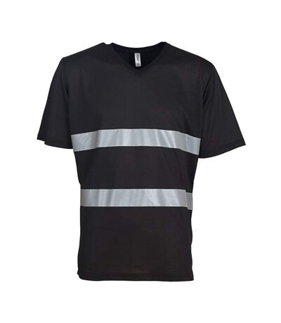 Yoko Mens Hi-Vis Lightweight V Neck T-Shirt (Black) - UTRW9190